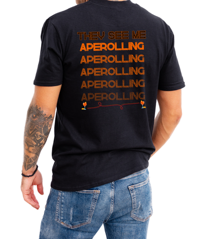 Aperolling Backprint  Festival Party Premium T-Shirt
